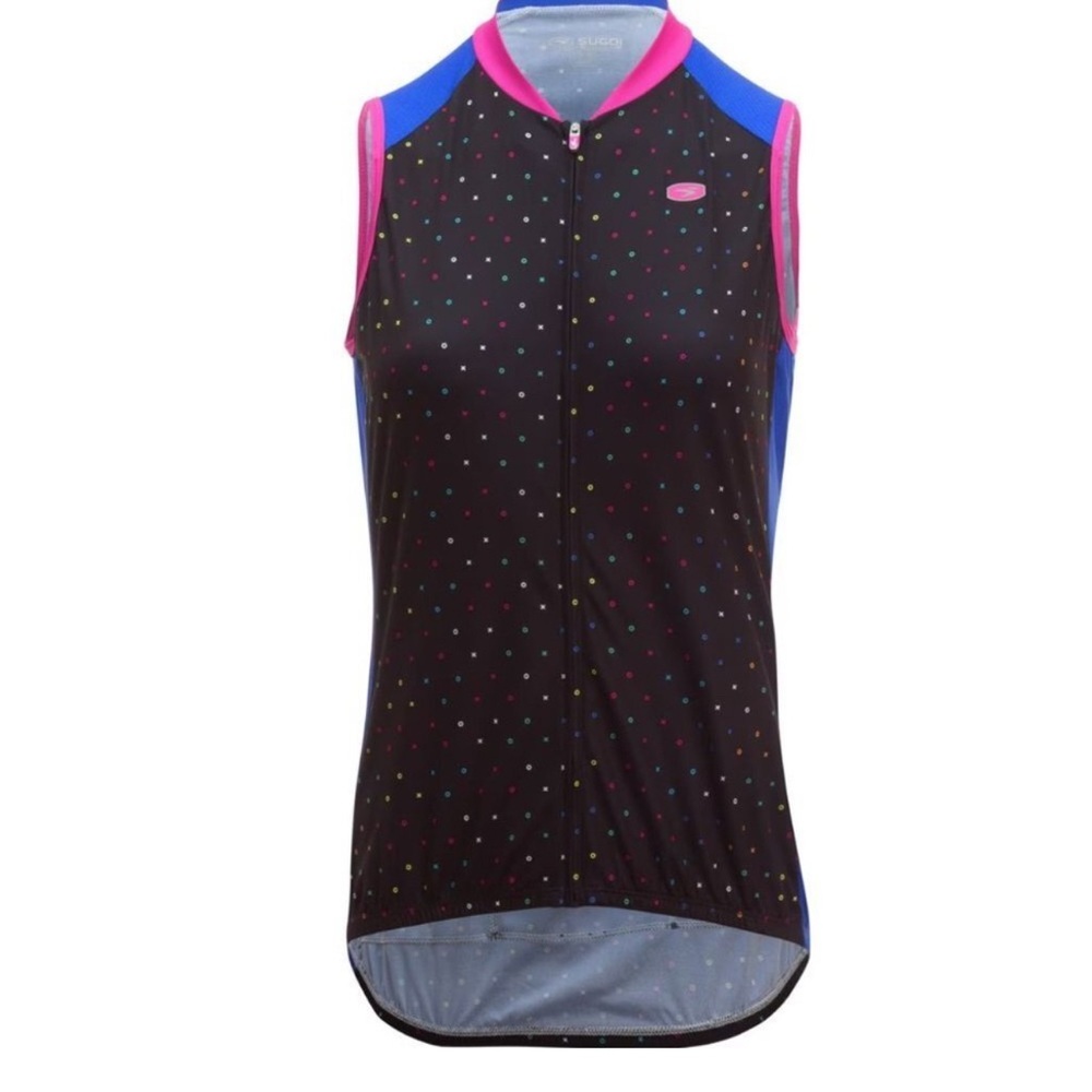SUGOI Women's Black and Blue Polka Dot  Cycling Jersey